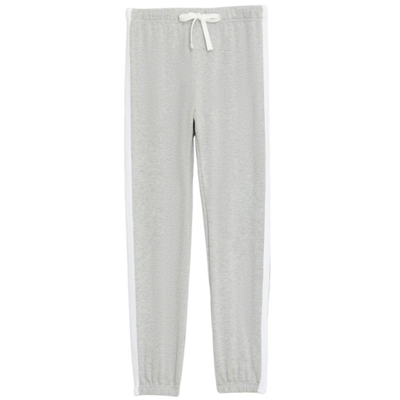 SPLITS59 NWT CONTRAST STRIPED SONIA SWEATPANTS HEATHER GREY& WHITE PREP PREPPY - Picture 7 of 14